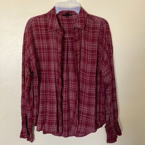 Womens Red Button up Blouse